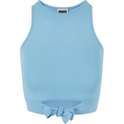 Womens/Ladies Front Knot Crop Top. Niebieskie topy Urban Classics, xs, bez wzorów, bez kołnierzyka, bez ramiączek. Za 64.99 zł.