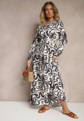 Czarna Sukienka z Wiskozą o Rozkloszowanym Kroju w Abstrakcyjny Print Ridirinda. Czarne sukienki Renee, na co dzień, l, bez wzorów, z wiskozy, eleganckie, bez kołnierzyka, bez ramiączek, maxi, rozkloszowane. Za 114.99 zł.