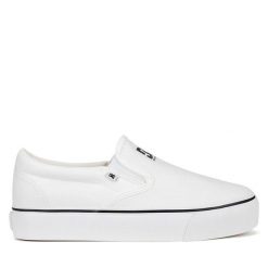 Tenisówki DC Shoes. Białe trampki DC Shoes, bez wzorów, bez zapięcia. Za 159.99 zł.