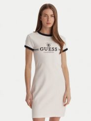 Guess Sukienka codzienna V6GK05 K2988 Biały Regular Fit. Białe sukienki Guess, na co dzień, xl, z aplikacjami, z bawełny, bez kołnierzyka, bez ramiączek, proste. Za 309.99 zł.