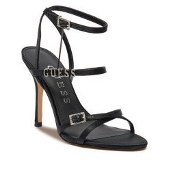 Sandały Guess. Czarne sandały Guess, z aplikacjami, bez obcasa, na szpilce, bez zapięcia. Za 839.99 zł.