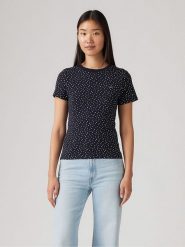 Levi's Koszulka w kolorze granatowo-białym rozmiar: S. Niebieskie bluzki Levi's®, s, bez wzorów, z bawełny, bez kołnierzyka, bez ramiączek. Za 58.95 zł.