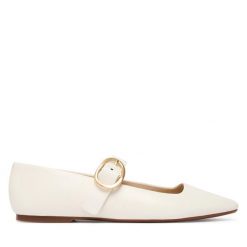 Baleriny Calvin Klein. Białe baleriny Calvin Klein, bez wzorów, bez obcasa. Za 489.99 zł.