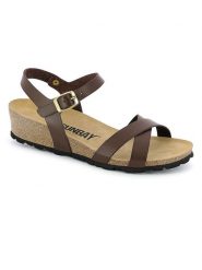 Sunbay Sandały "Lecheria" w kolorze brązowym na koturnie rozmiar: 39. Brązowe sandały Sunbay, bez wzorów, z materiału, z otwartym noskiem, bez obcasa, na koturnie, bez zapięcia. Za 159.95 zł.
