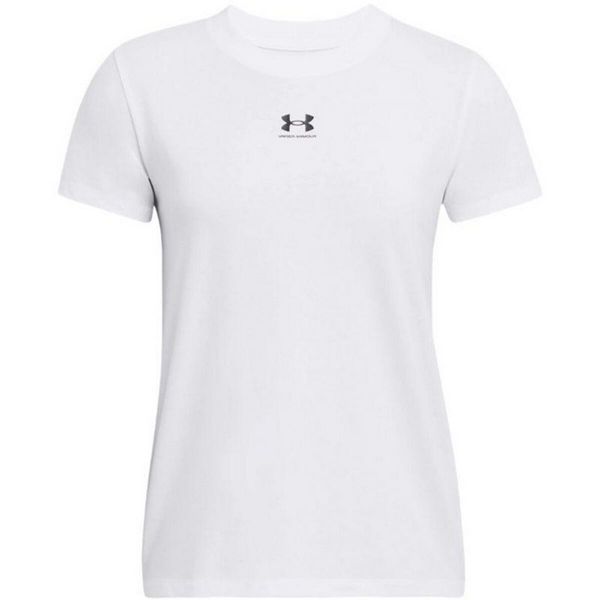 T-shirt Damski Z Krótkim Rękawem Rival Core. Białe t-shirty Under Armour, bez wzorów, bez kołnierzyka, bez ramiączek. Za 148.99 zł.