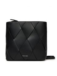 Calvin Klein Torebka Ck Woven Square Crossbody K60K612991 Czarny. Czarne listonoszki Calvin Klein, bez wzorów, ze skóry, bez dodatków. Za 329.99 zł.