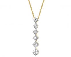 Naszyjnik z żółtego złota z brylantami - 0,25 ct - próba 585. Żółte naszyjniki Apart, z brylantem, złote. Za 4,590.00 zł.