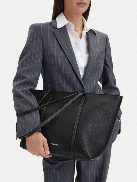 GINO ROSSI Torebka C-LDA9518 Czarny. Czarne shopper Gino Rossi, bez wzorów, ze skóry, bez dodatków. Za 199.99 zł.