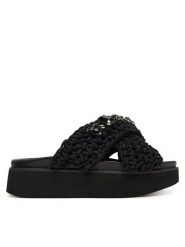 Inuikii Klapki Woven Stones Platform 1004.005.0043 Czarny. Czarne klapki Inuikii, bez wzorów, z materiału, bez obcasa. Za 979.99 zł.