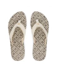 Tommy Hilfiger Japonki Monogram Mid Wedge Sandal FW0FW09419 Kremowy. Białe klapki TOMMY HILFIGER, bez wzorów, z syntetyku, bez obcasa. Za 189.99 zł.