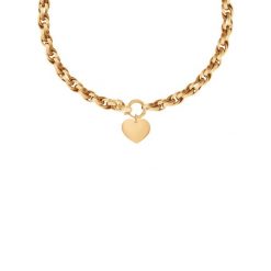 Naszyjnik Łańcuch No.2 z sercem 1,5 cm. Żółte naszyjniki Lilou, pozłacane. Za 545.00 zł.