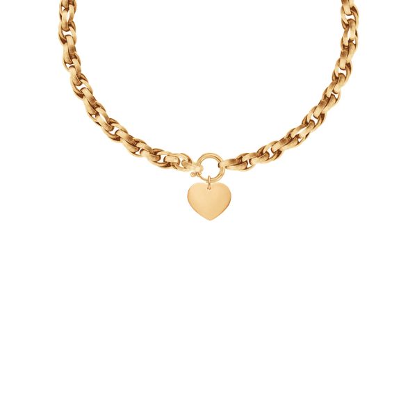 Naszyjnik Łańcuch No.2 z sercem 1,5 cm. Żółte naszyjniki Lilou, pozłacane. Za 545.00 zł.