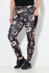 Damskie Legginsy sportowe szybkoschnące kieszenie z recyklingu. Czarne legginsy sportowe Ulla Popken, plus size, bez wzorów, z elastanu, z podwyższonym stanem. Za 191.99 zł.