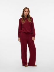 Vero Moda Spodnie w kolorze bordowym rozmiar: L. Czerwone spodnie materiałowe Vero Moda, l, bez wzorów, z materiału. Za 112.95 zł.