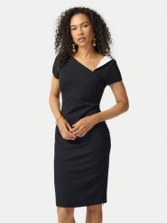 Joseph Ribkoff Sukienka koktajlowa 241047 Czarny Slim Fit. Czarne sukienki Joseph Ribkoff, bez wzorów, z syntetyku, wizytowe, bez kołnierzyka, bez ramiączek. Za 1,309.00 zł.