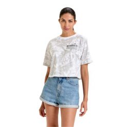 Koszulka damska DIADORA L. T-SHIRT SS CROP MANIFESTO. Szare koszulki sportowe Diadora, bez wzorów, bez ramiączek. Za 69.99 zł.