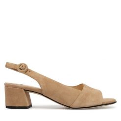 Sandały HÖGL. Brązowe sandały Högl, bez wzorów, bez obcasa, na słupku, bez zapięcia. Za 689.99 zł.