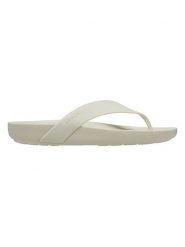 Crocs Japonki "Splash" w kolorze kremowym rozmiar: 38/39. Brązowe klapki Crocs, bez wzorów, z tworzywa sztucznego, z otwartym noskiem, bez obcasa. Za 131.95 zł.