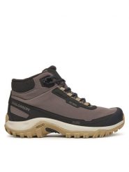 Salomon Trekkingi Shelter Waterproof L47855200 Brązowy. Brązowe obuwie sportowe Salomon, z materiału, bez zapięcia, trekkingowe. Za 619.99 zł.