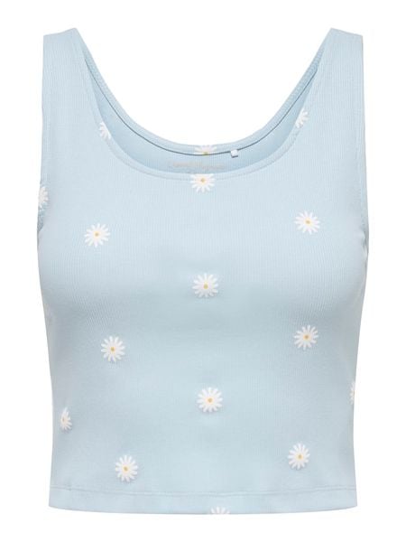 ONLY Top w kolorze błękitnym rozmiar: XL. Niebieskie topy Only, xl, bez wzorów, bez kołnierzyka, bez ramiączek. Za 57.87 zł.