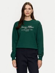 Tommy Hilfiger Bluza Modern WW0WW43574 Zielony Regular Fit. Zielone bluzy TOMMY HILFIGER, xxl, bez wzorów, z bawełny, bez kaptura. Za 309.99 zł.