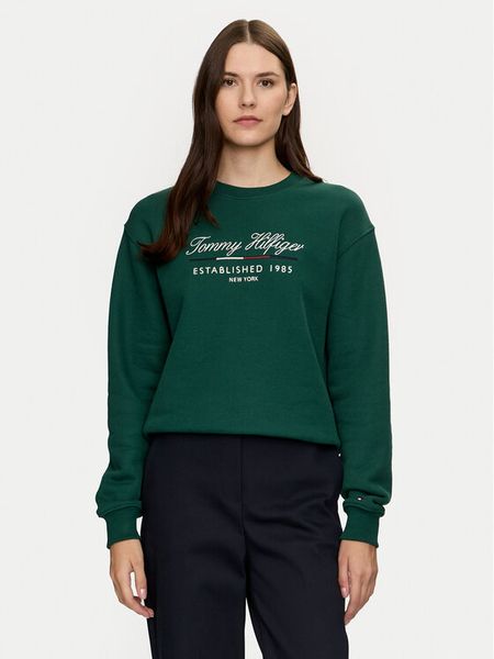 Tommy Hilfiger Bluza Modern WW0WW43574 Zielony Regular Fit. Zielone bluzy TOMMY HILFIGER, l, bez wzorów, z bawełny, bez kaptura. Za 309.99 zł.