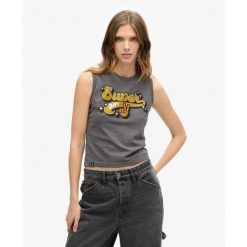 Kamizelka Slim z Retro Ozdobami. Szare bielizna sportowa Superdry, bez wzorów. W wyprzedaży za 138.80 zł.