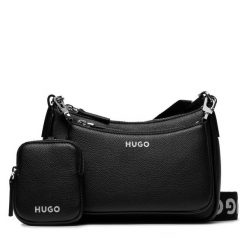Torebka HUGO. Czarne listonoszki Hugo, bez wzorów, bez dodatków. Za 419.99 zł.