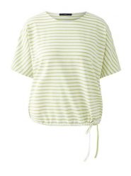 Oui Koszulka w kolorze zielono-białym rozmiar: 40. Zielone bluzki Oui, bez wzorów, z bawełny, bez kołnierzyka, bez ramiączek. Za 165.99 zł.