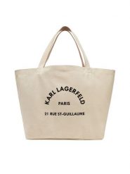 KARL LAGERFELD Torebka A1W50006 Beżowy. Brązowe shopper KARL LAGERFELD, bez wzorów, z materiału, bez dodatków. Za 259.99 zł.
