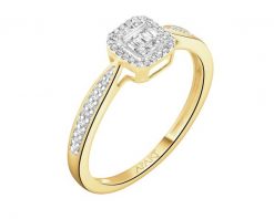 Pierścionek z żółtego złota z diamentami - 0,14 ct - próba 585. Żółte pierścionki Apart, z diamentem, złote. Za 3,590.00 zł.