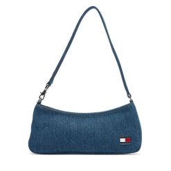 Torebka Tommy Jeans. Niebieskie torebki klasyczne Tommy Jeans, bez wzorów, z denimu, bez dodatków. Za 489.99 zł.