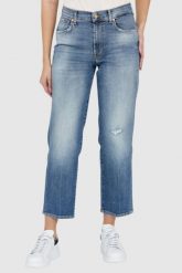 7 FOR ALL MANKIND Jasne jeansy z przetarciem THE MODERN STRAIGHT Rewritten. Niebieskie jeansy 7 for all mankind, s, bez wzorów. W wyprzedaży za 480.00 zł.