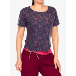 Koszulka wspinaczkowa damska La Sportiva Dimension T-Shirt. Fioletowe koszulki sportowe La Sportiva, bez wzorów, bez ramiączek. Za 219.99 zł.