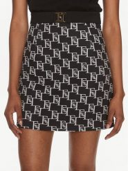 Elisabetta Franchi Spódnica mini GO-S03-41E2-V250 Czarny Regular Fit. Czarne spódnice Elisabetta Franchi, s, bez wzorów, z syntetyku, mini. Za 559.99 zł.