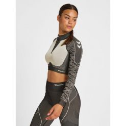 Damska bluza z zamkiem 1/2 crop Hummel MT Mila. Czarne bluzy Hummel, bez wzorów, bez kaptura. Za 256.50 zł.