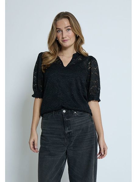 Peppercorn Bluzka "Karoline" w kolorze czarnym rozmiar: 38. Czarne bluzki Peppercorn, bez wzorów, z koronki, bez kołnierzyka, bez ramiączek. Za 139.95 zł.