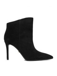 GINO ROSSI Botki EO-003X-3L401-S Czarny. Czarne botki Gino Rossi, bez wzorów, ze skóry, bez obcasa, na szpilce, bez zapięcia. Za 379.99 zł.
