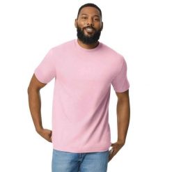 Bawełniana Lekka Koszulka Unisex Dla Dorosłych. Czerwone bluzki GILDAN, xl, bez wzorów, z bawełny, sportowe, bez kołnierzyka, bez ramiączek. Za 39.99 zł.