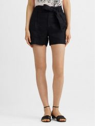 Lauren Ralph Lauren Szorty materiałowe 200862092001 Czarny Regular Fit. Czarne szorty Lauren Ralph Lauren, bez wzorów, ze lnu. Za 419.99 zł.