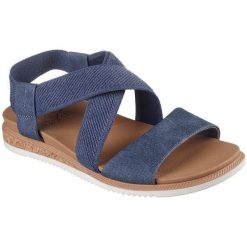 Sandały Skechers Desert Kiss Low, Kobiety. Niebieskie sandały Skechers, bez wzorów, bez obcasa, bez zapięcia. Za 290.00 zł.
