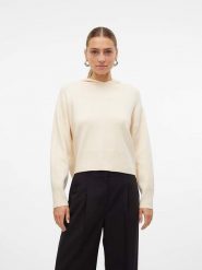 Vero Moda Sweter w kolorze kremowym rozmiar: M. Brązowe swetry Vero Moda, m, bez wzorów, bez ramiączek. Za 79.21 zł.