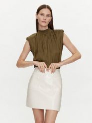 Morgan Bluzka 241-OFLIP Khaki Regular Fit. Brązowe bluzki Morgan, bez wzorów, z syntetyku, bez kołnierzyka, bez ramiączek. Za 249.99 zł.