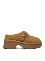 JENNY Klapki CEO-HDR25412-1 Beżowy. Brązowe klapki Jenny, bez wzorów, z materiału, bez obcasa. Za 149.99 zł.