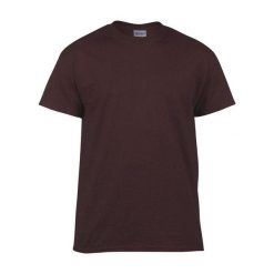 Ciężka Bawełniana Koszulka Z Krótkim Rękawem Dla Dorosłych Unisex. Brązowe bluzki GILDAN, xl, bez wzorów, z bawełny, sportowe, bez kołnierzyka, bez ramiączek. Za 37.99 zł.