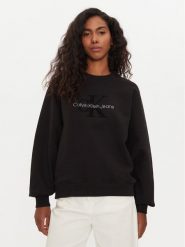 Calvin Klein Jeans Bluza Chenille J20J224652 Czarny Regular Fit. Czarne bluzy Calvin Klein Jeans, xs, bez wzorów, z bawełny, bez kaptura. Za 269.99 zł.