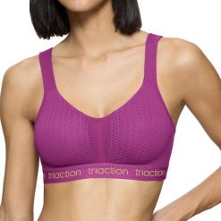 Biustonosz sportowy Energy Lite. Fioletowe bielizna sportowa TRIACTION, bez wzorów, z dżerseju. Za 238.00 zł.