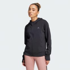 Bluza z kapturem Designed 4 Training Full-Zip. Czarne bluzy Adidas, bez wzorów, z materiału, z kapturem. Za 299.00 zł.
