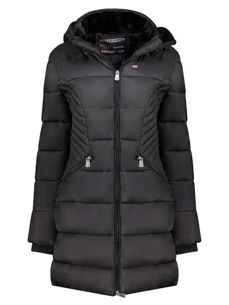 Geographical Norway Płaszcz zimowy "Bee" w kolorze czarnym rozmiar: XL. Czarne płaszcze Geographical Norway, na zimę, xl, bez wzorów, z puchu, bez kaptura. Za 308.18 zł.