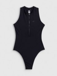 4F Kostium kąpielowy jednoczęściowy damski - czarny M. Czarne szorty 4f, bez wzorów, z dresówki, sportowe. Za 159.99 zł.